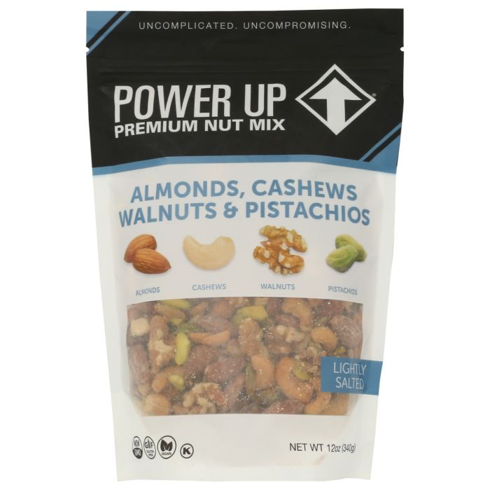 POWER UP: Almonds Cashews Walnuts and Pistachios Nut Mix, 12 oz