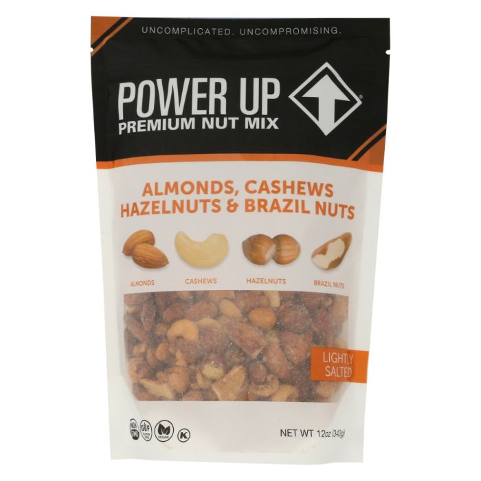 POWER UP: Almonds Cashews Hazelnuts and Brazil Nuts Nut Mix, 12 oz