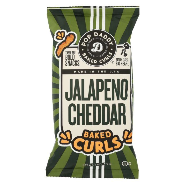 POP DADDY POPCORN AND PRETZELS: Jalapeno Cheddar Curls, 6 oz