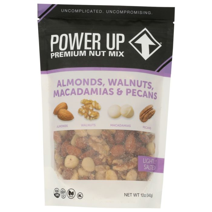 POWER UP: Almonds Walnuts Macadamias and Pistachios Nut Mix, 12 oz