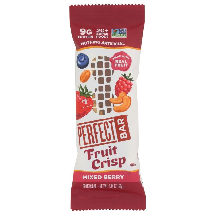 PERFECT FOODS: Mixed Berry Fruit Crisp Bar, 1.94 oz