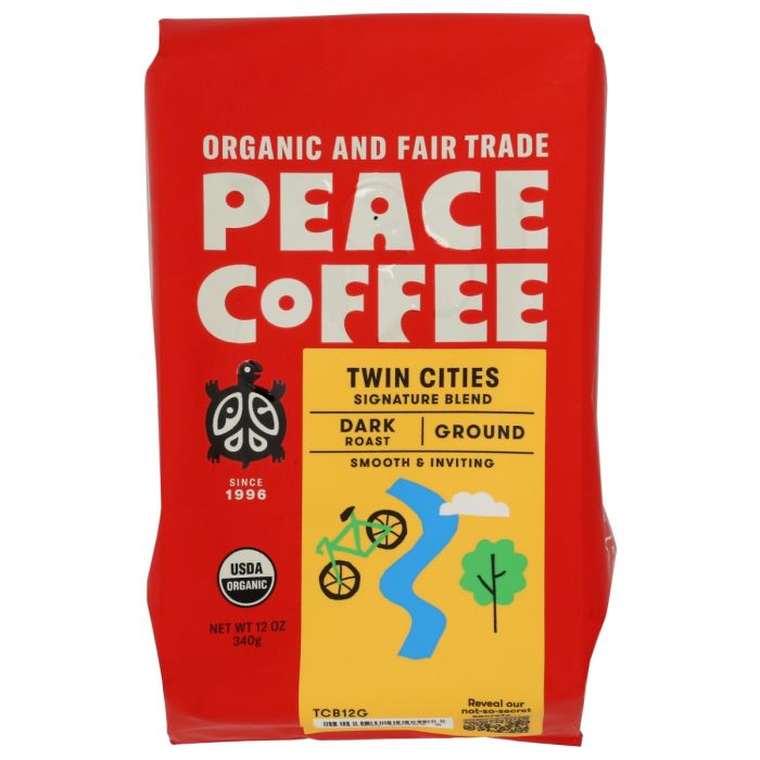 PEACE COFFEE: Twin Cities Dark Roast Ground Coffee, 12 oz