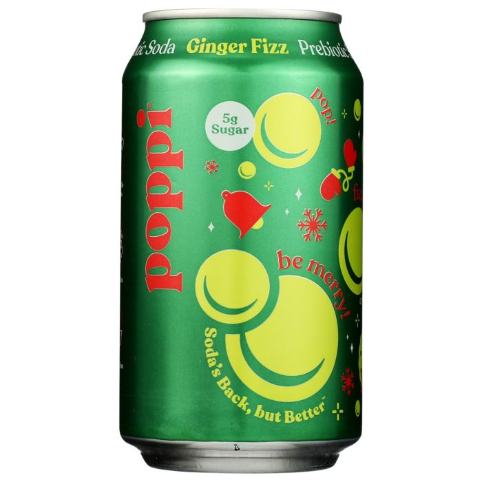 POPPI: Ginger Fizz Prebiotic Soda, 12 fo