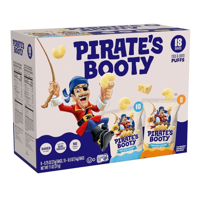 PIRATE BRANDS: Aged White Cheddar Rice and Cheddar Blast Puffs 18 Count, 11 oz