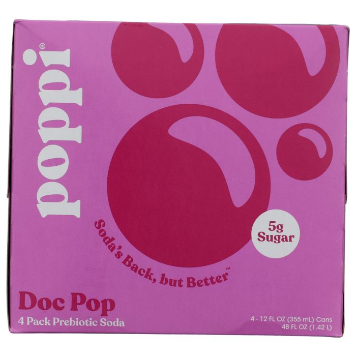 POPPI: Doc Pop Prebiotic Soda 4 Count, 48 fo