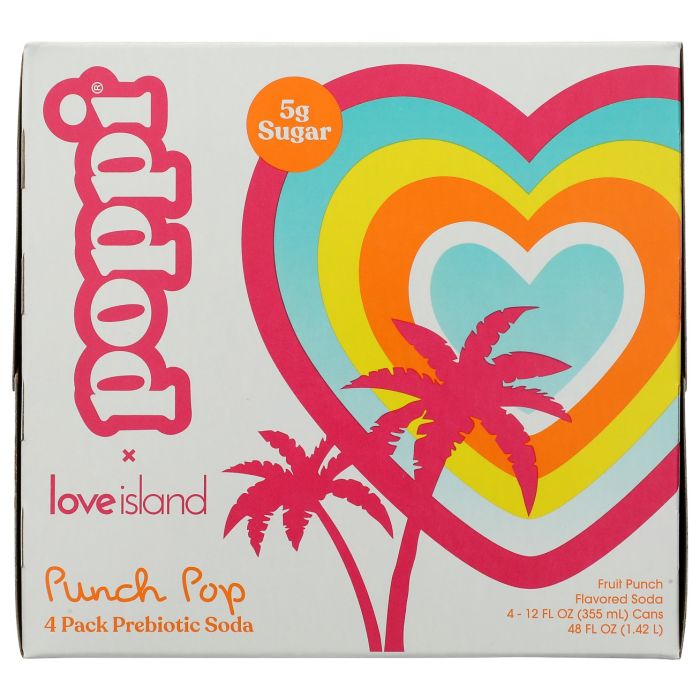 POPPI: Punch Pop Prebiotic Soda 4 Count, 48 fo
