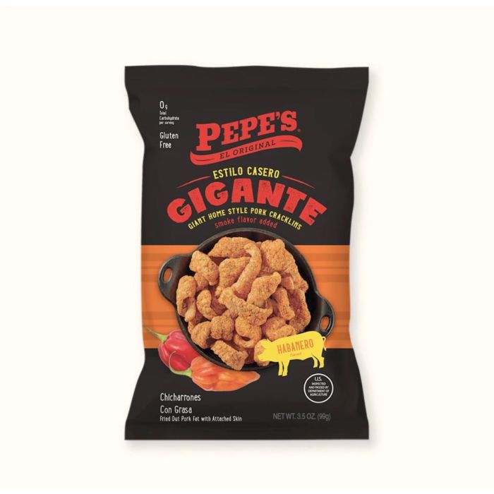 PEPES EL ORIGINAL: Spicy Habanero Gigante Cracklins, 3.5 oz
