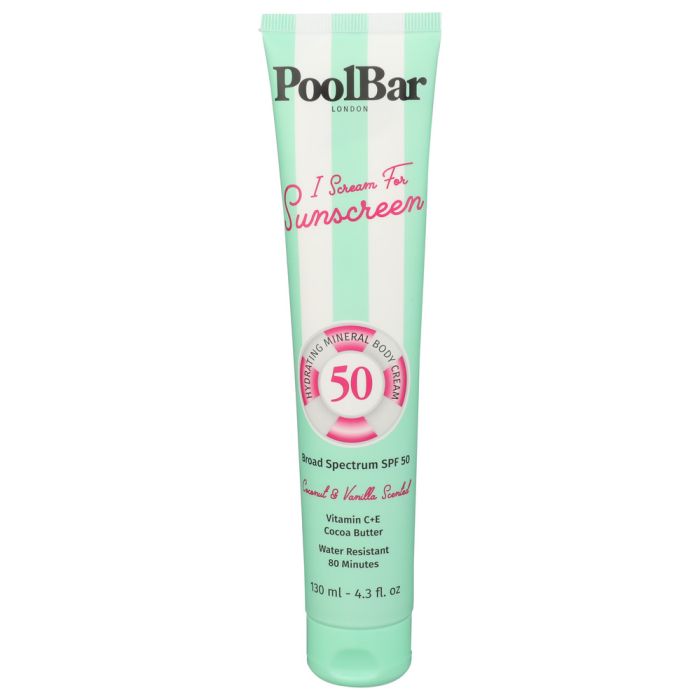 POOLBAR: Clear SPF 50 Sunscreen Body Cream, 4.3 oz