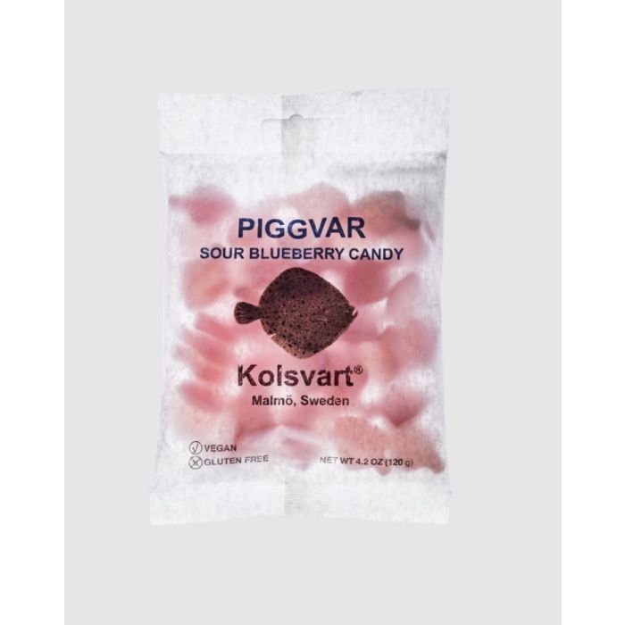KOLSVART: Sour Blueberry Fish Candy, 4.2 oz