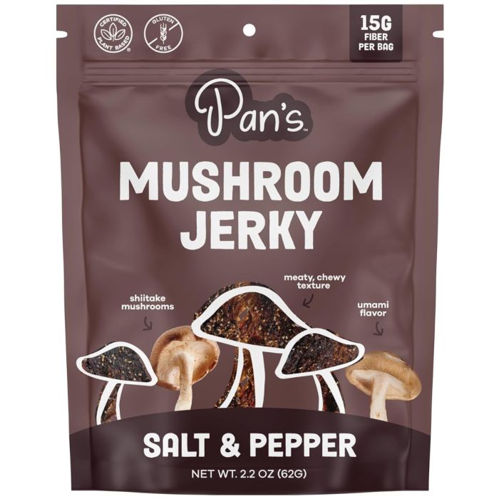 PANS: Salt and Pepper Mushroom Jerky, 1 oz