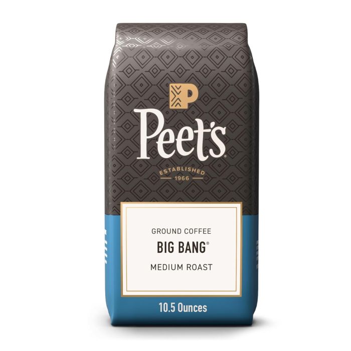 PEETS COFFEE: Big Bang Medium Roast Ground Coffee, 10.5 oz