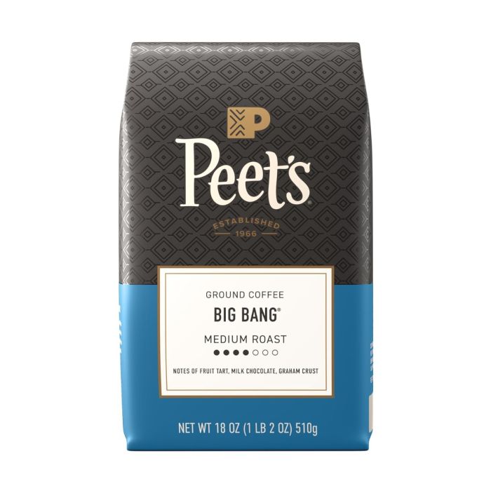 PEETS COFFEE: Big Bang Medium Roast Ground Coffee, 18 oz