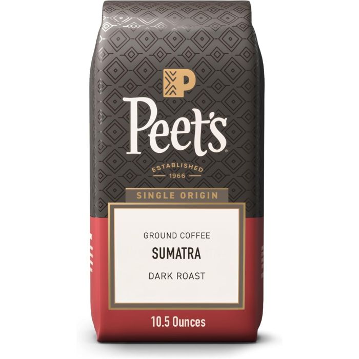 PEETS COFFEE: Sumatra Ground Dark Roast Coffee, 10.5 oz