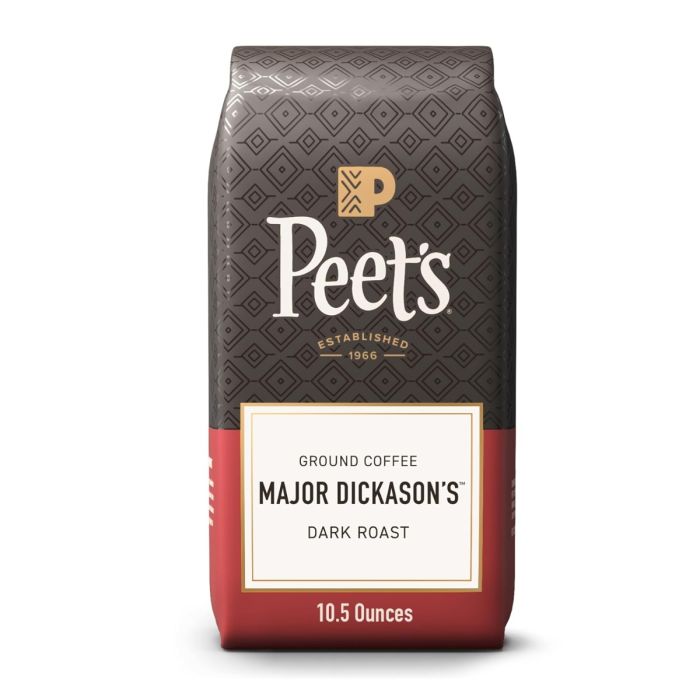PEETS COFFEE: Major Dickasons Ground Dark Roast Coffee, 10.5 oz