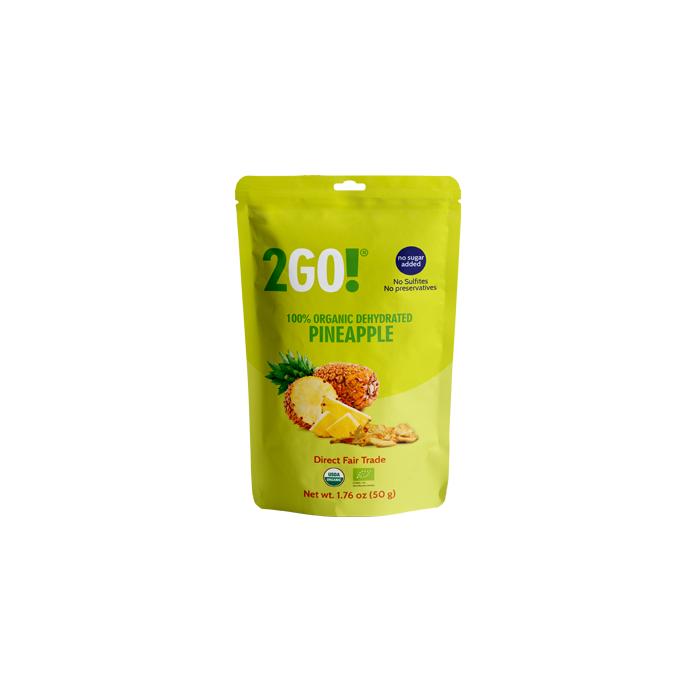 2GO: Organic Dried Pineapple, 1.76 oz