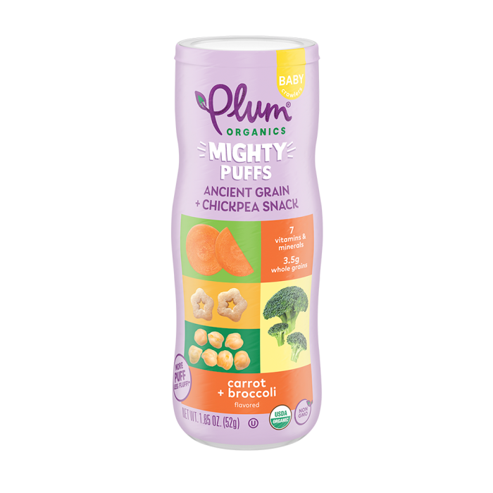 PLUM ORGANICS: Mighty Puffs Carrot Broccoli, 1.85 oz