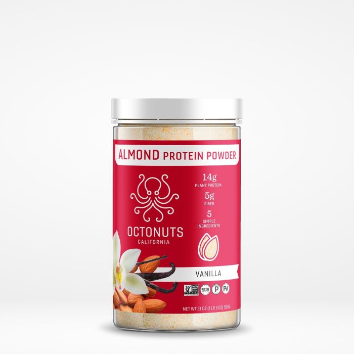 OCTONUTS: Protein Powder Almnd Vanl, 21 oz