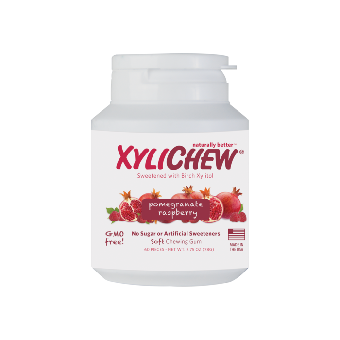 XYLICHEW: Pomegranate Raspberry Gum No Sugar, 60 pc