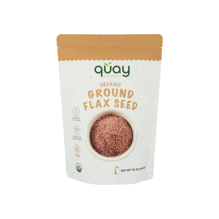 QUAY NATURALS: Organic Ground Flax Seed, 16 oz