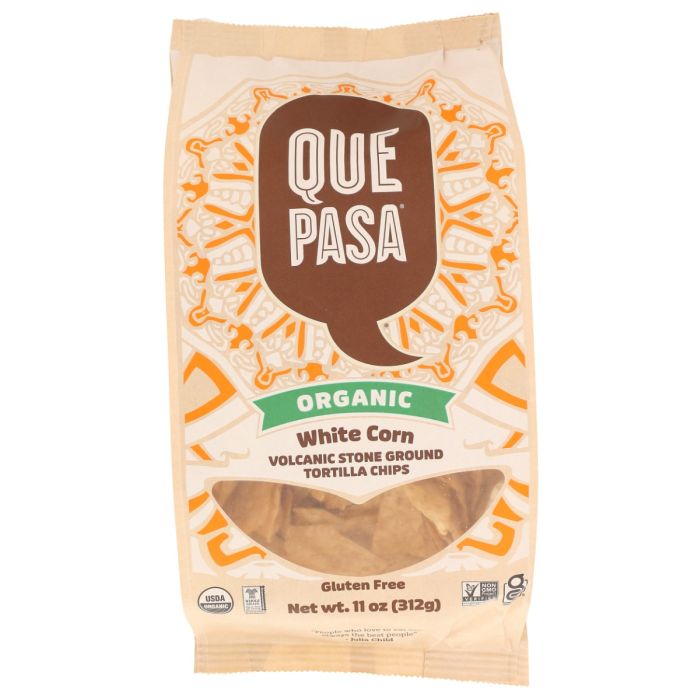 QUE PASA: Organic White Corn Tortilla Chips, 11 oz