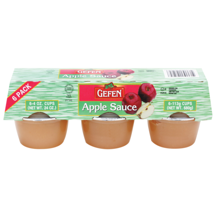 GEFEN: Regular Apple Sauce Cups 6Pack, 24 oz