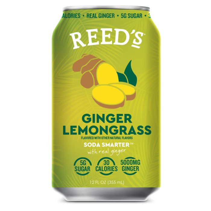 REEDS: Ginger Lemongrass Soda, 12 fo