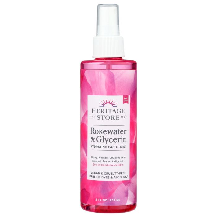 HERITAGE: Rosewater and Glycerin Hydrating Facial Mist, 8 oz