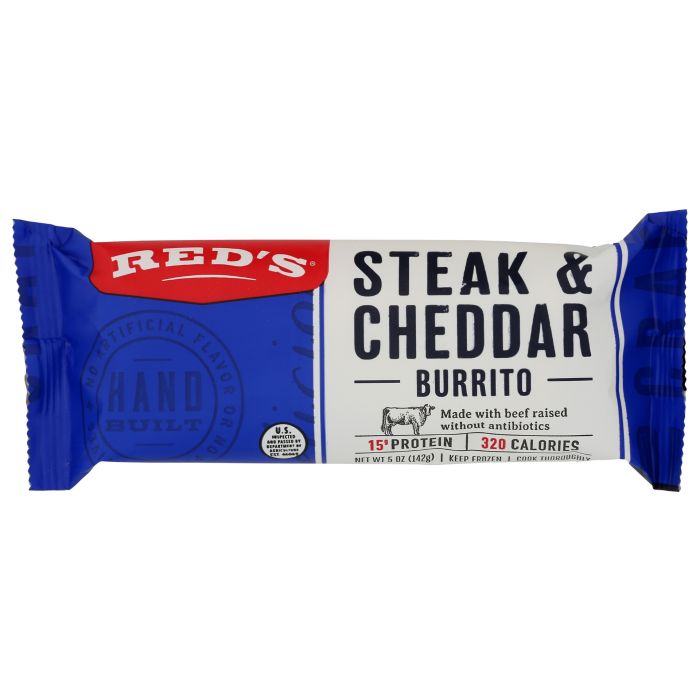 REDS: Steak and Cheddar Burrito, 5 oz
