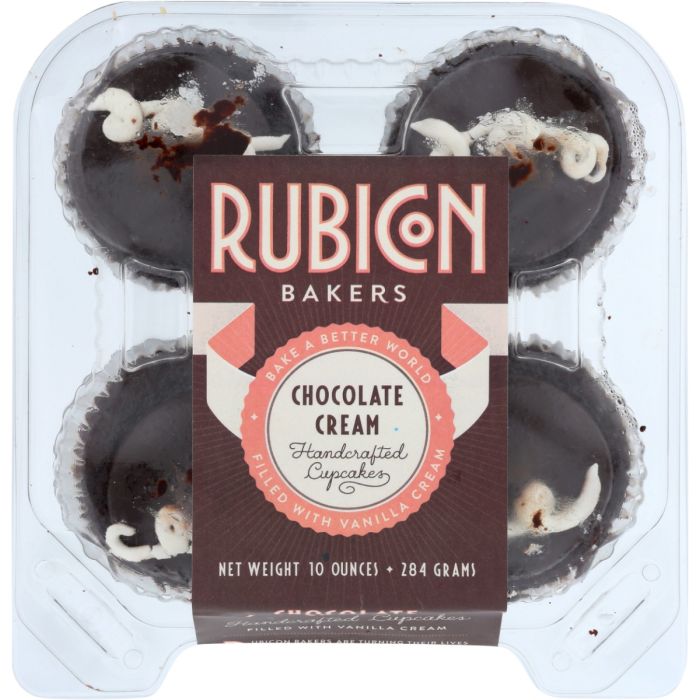 RUBICON BAKERY: Chocolate Cream Cupcakes 4 Count, 10 oz