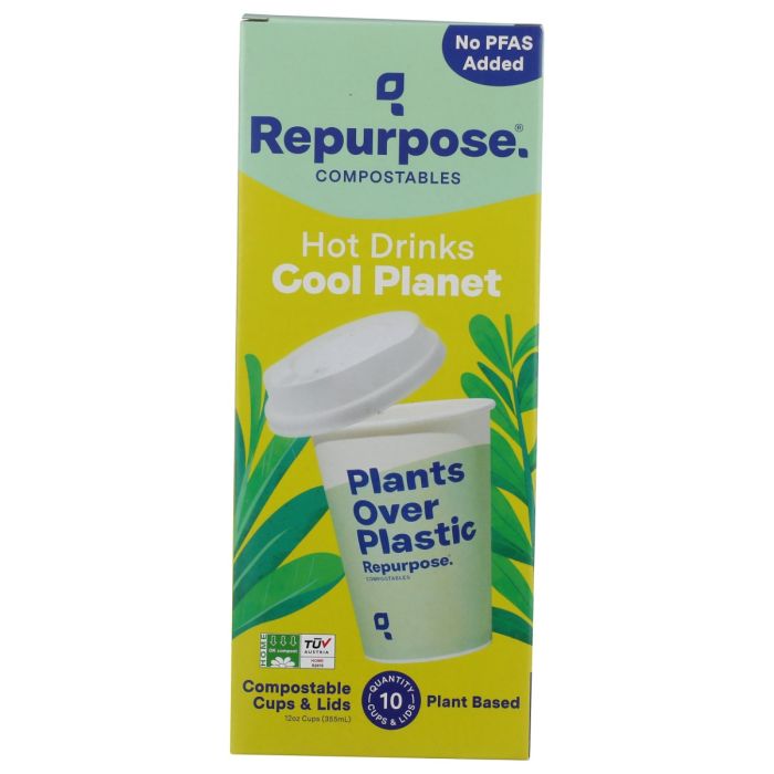 REPURPOSE: Compostable Cup and Lid Set 12oz, 10 pc