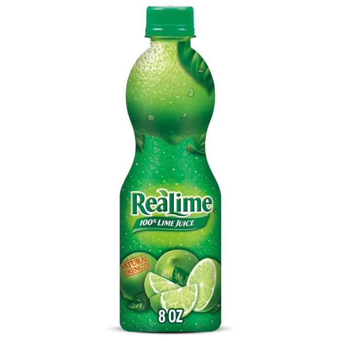 REAL LEMON: 100 Percent Lime Juice, 8 fo