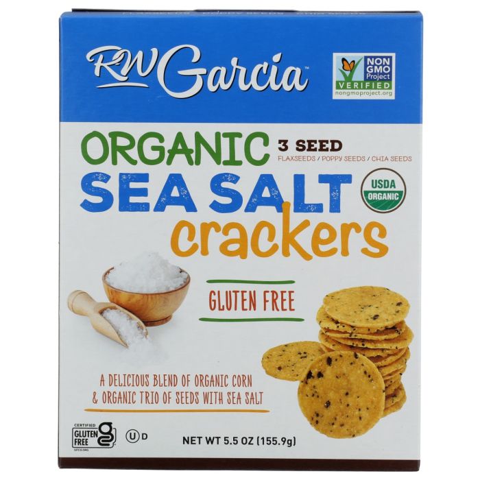 RW GARCIA: Organic Sea Salt Crackers, 5.5 oz