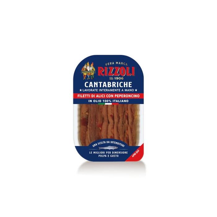 RIZZOLI: Anchovy Fillets from the Cantabrian Sea with Chili, 1.41 oz