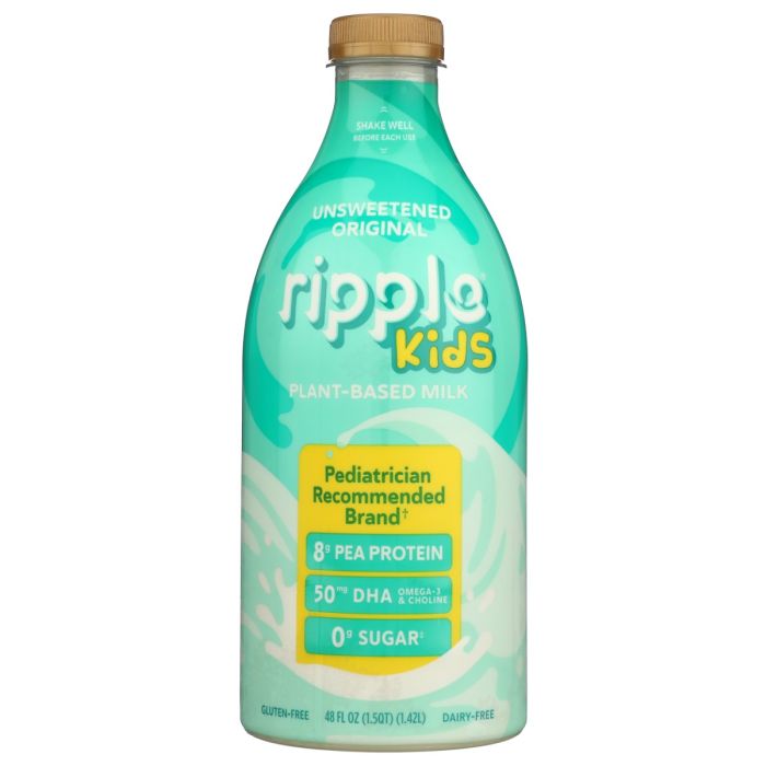 RIPPLE: Kids Unsweetened Original Milk, 48 fo