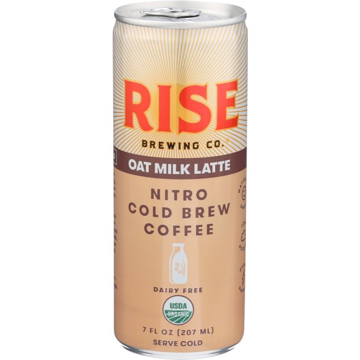RISE BREWING CO: Nitro Cold Brew Coffee Oat Milk Latte, 7 fo