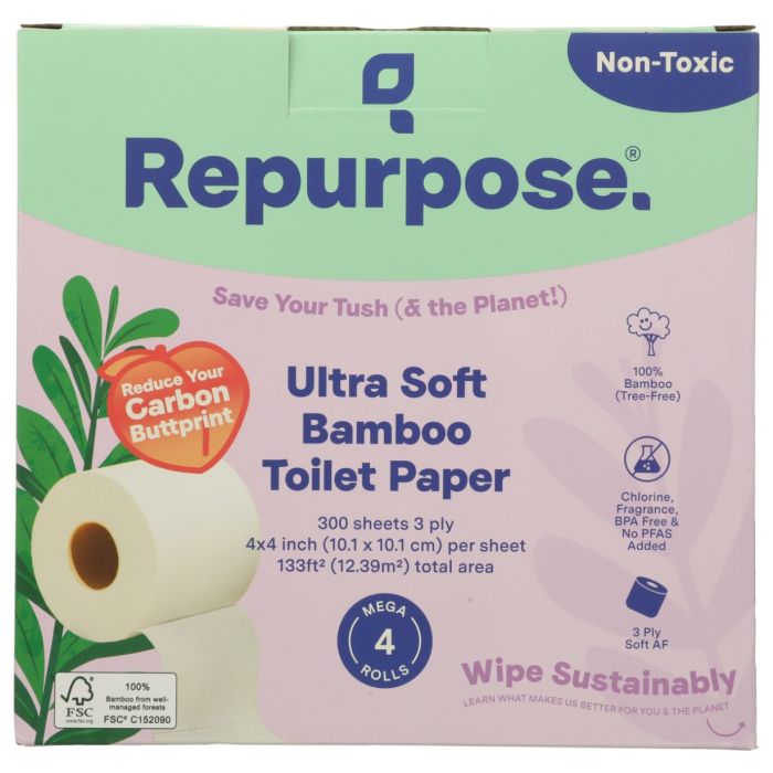 REPURPOSE: Ultra Soft Bamboo Toilet Paper 4 Count, 4 pk