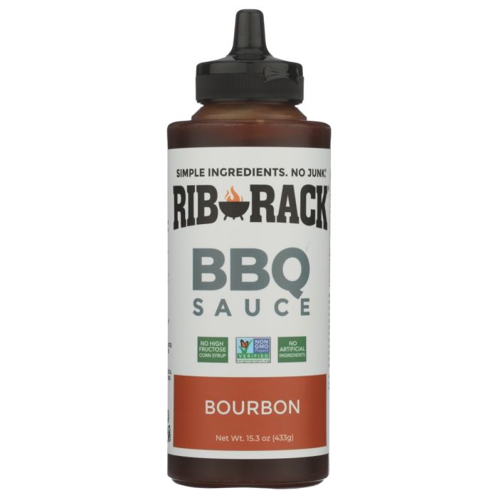RIB RACK: Bourbon Bbq Sauce, 15.3 oz