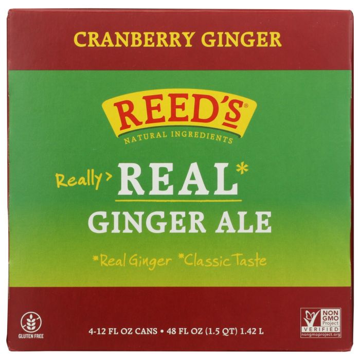 REEDS: Cranberry Ginger Ale 4 Count, 48 fo