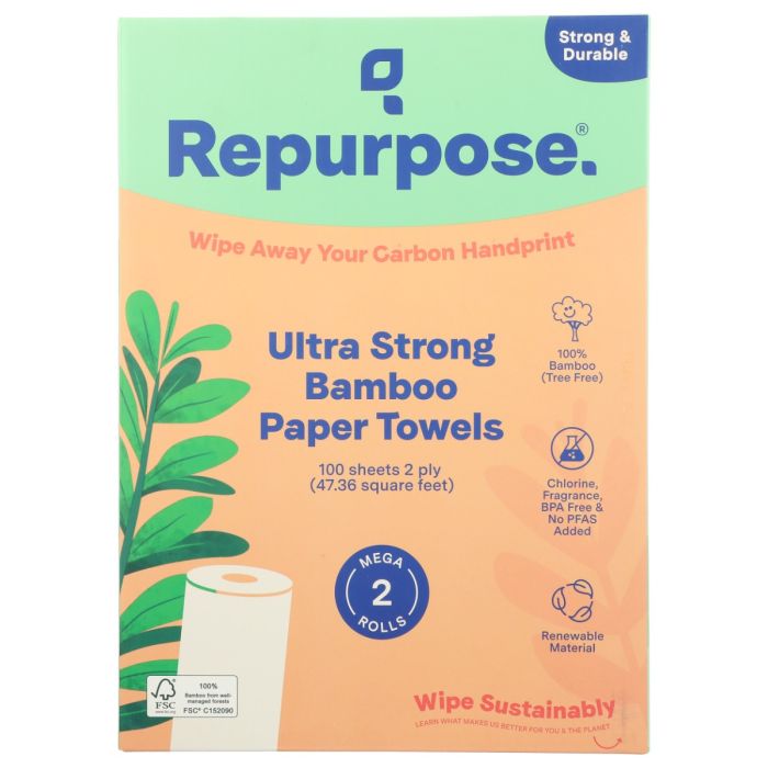 REPURPOSE: Ultra Strong Bamboo Paper Towels 2 Rolls, 1 ea