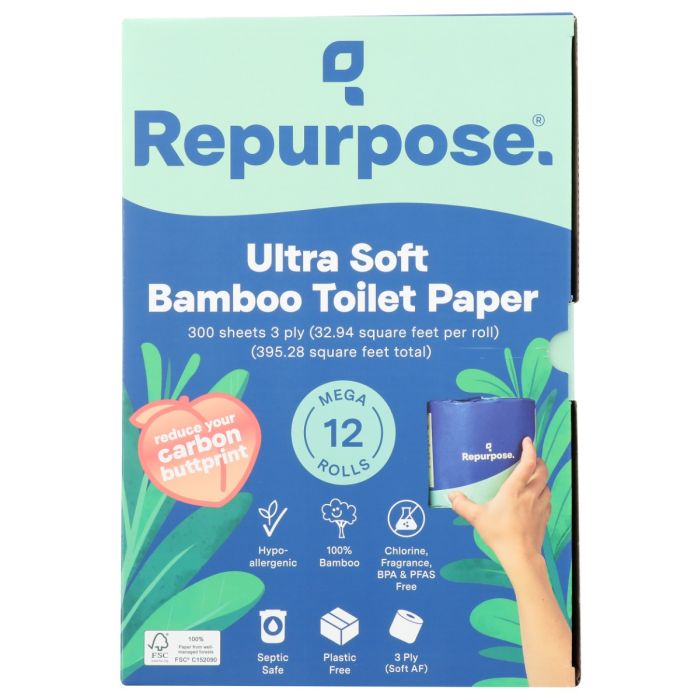 REPURPOSE: Ultra Soft Bamboo Toilet Paper, 12 pk