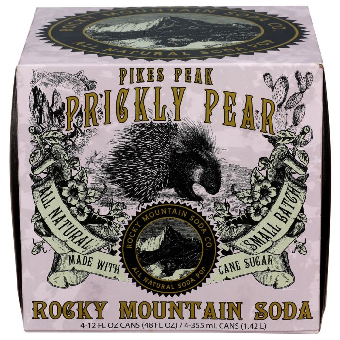 ROCKY MOUNTAIN SODA: Pikes Peak Prickly Pear Soda 4 Count, 48 fo