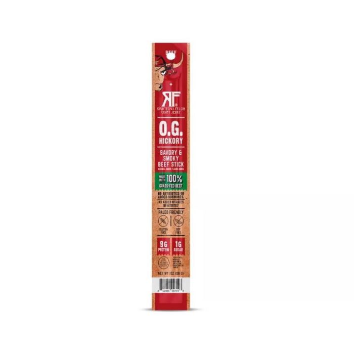 RIGHTEOUS FELON CRAFT JERKY: OG Hickory Beef Stick, 1 oz