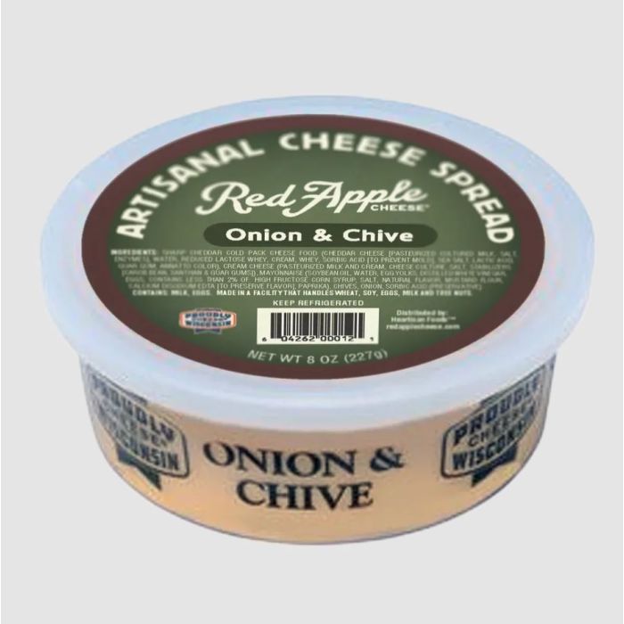 RED APPLE: Onion and Chive Cheese Spread, 8 oz