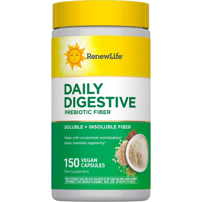 RENEW LIFE: Daily Digestive Prebiotic Fiber, 150 vc
