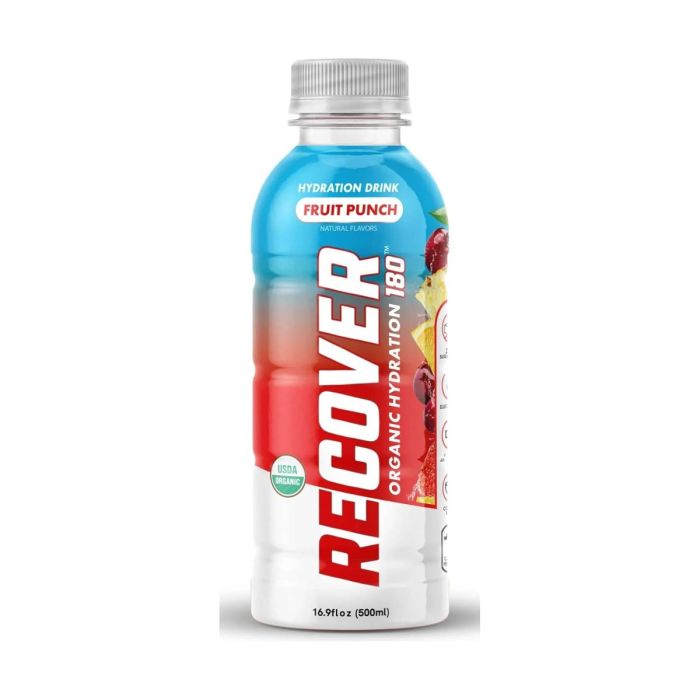 RECOVER 180: Organic Fruit Punch Sports Hydration, 16 fo