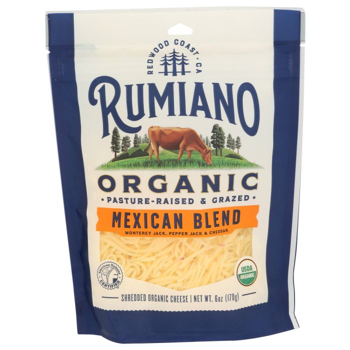 RUMIANO FAMILY: Organic Shredded Mexican Blend Cheese, 6 oz