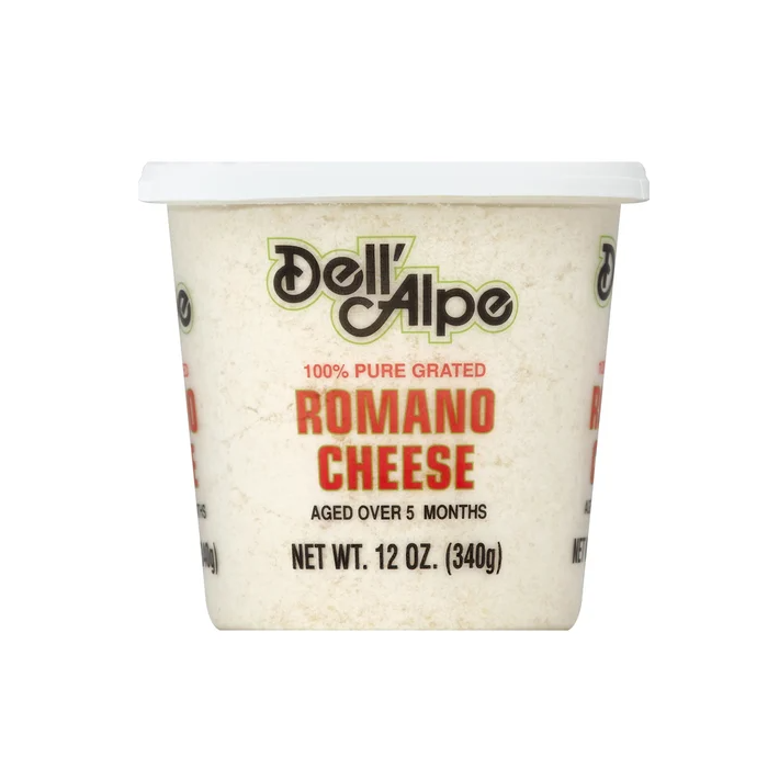 DELL ALPE: Grated Romano Cheese, 12 oz