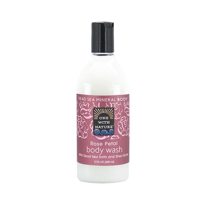 ONE WITH NATURE: Rose Petal Body Wash with Dead Sea Minerals, 12 fl oz