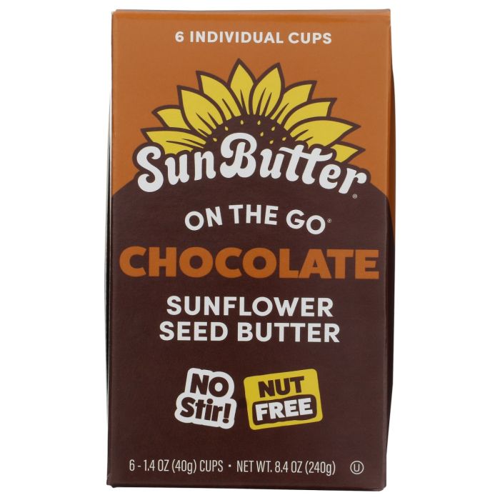 SUNBUTTER NATURAL: Chocolate On the Go Sunbutter Cups, 8.4 oz