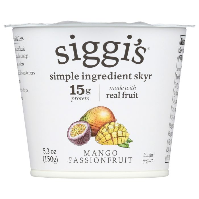 SIGGIS: Mango Passionfruit Lowfat Yogurt, 5.3 oz